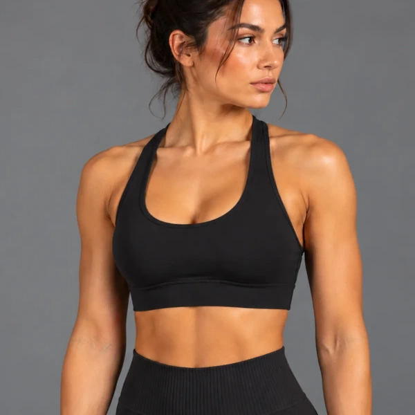 Neovia Sport Bra — Black, front view