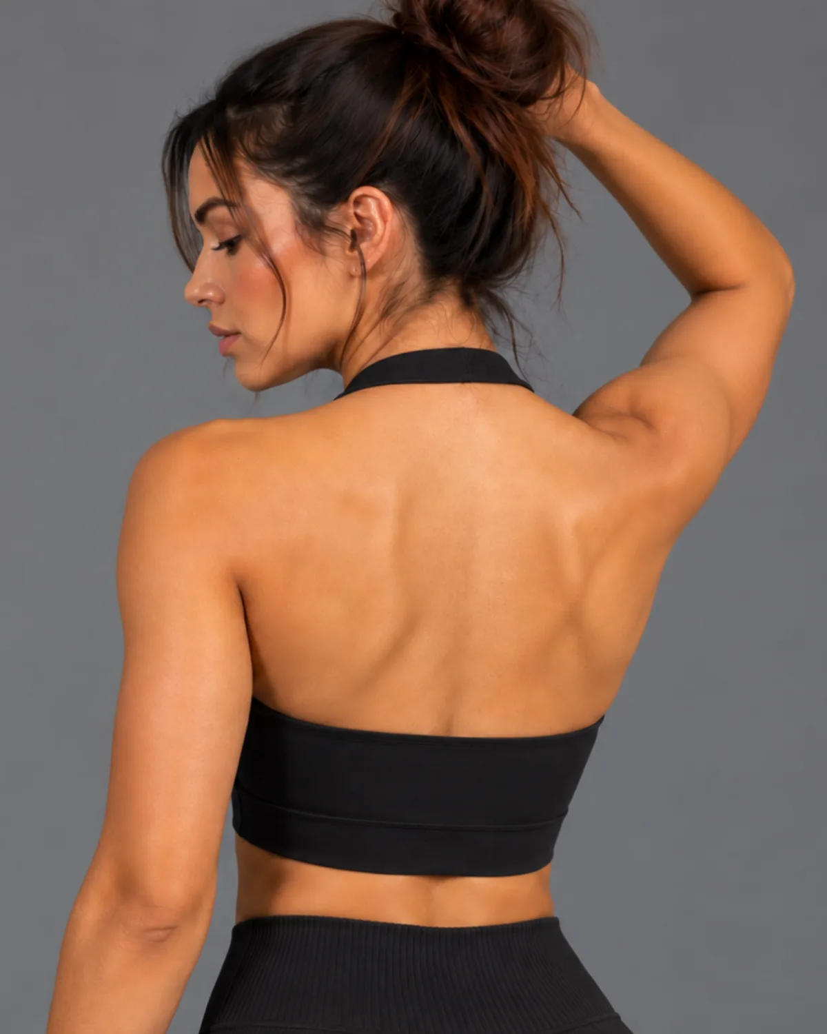 Neovia Sport Bra — Black, back view