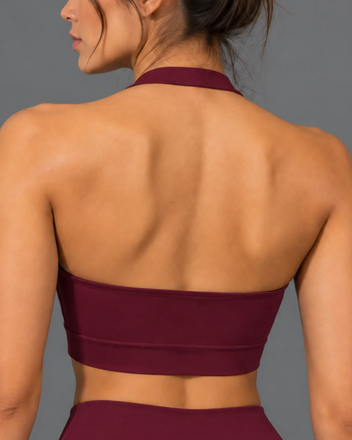 Neovia Sport Bra — Cherry, back view