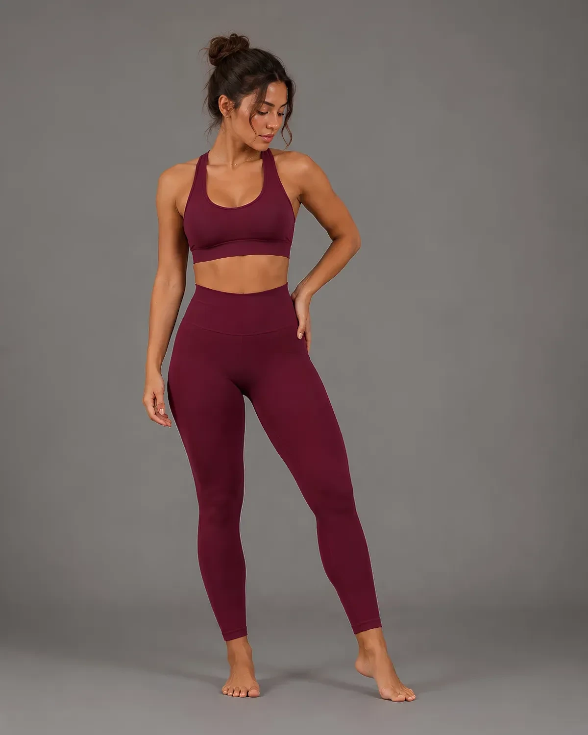 Neovia Sculpting Legging — Cherry, front view