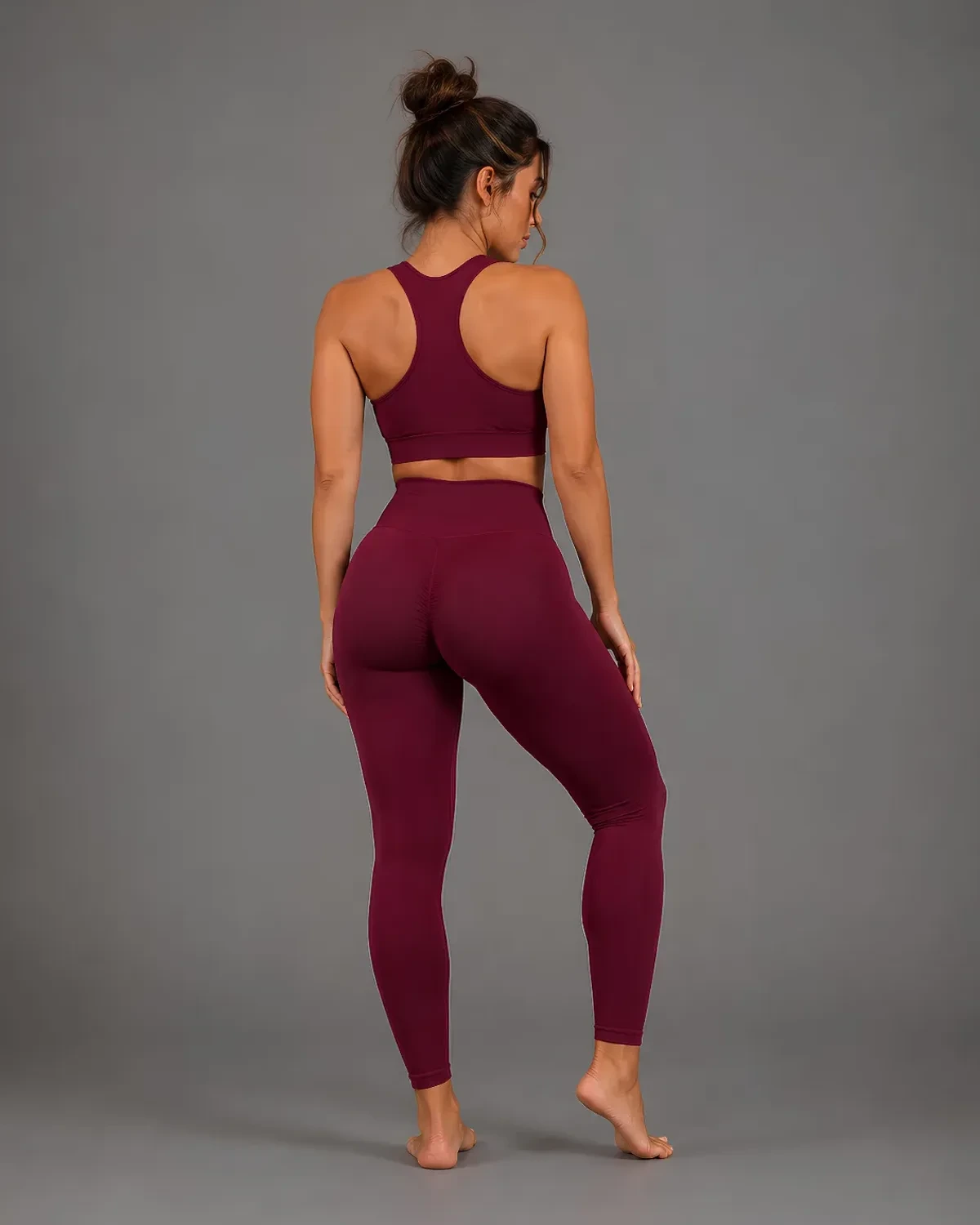 Neovia Sculpting Legging — Cherry, back view