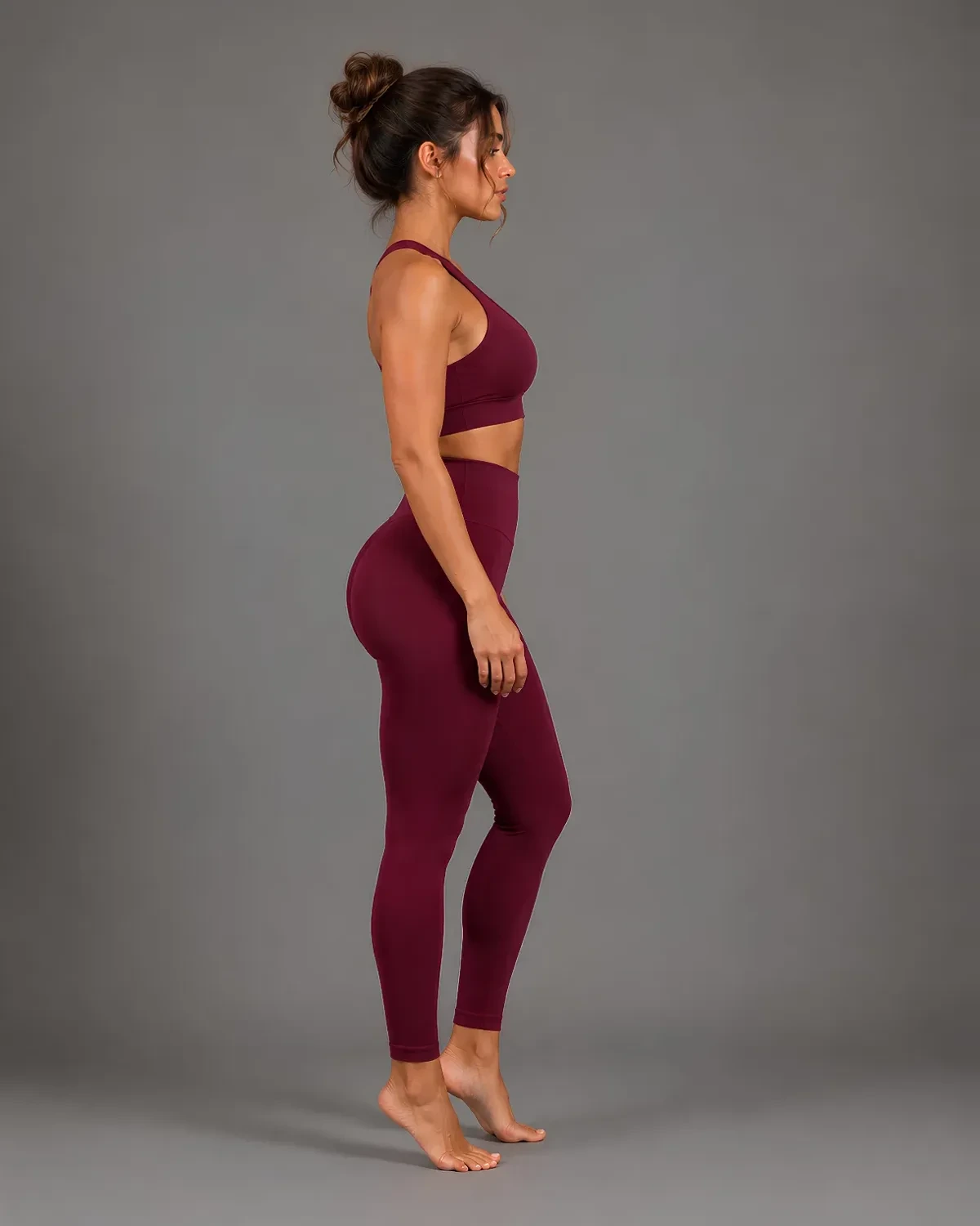 Neovia Sculpting Legging — Cherry, side view